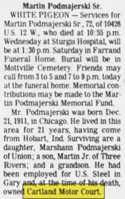 Cartland Motor Court - Oct 19 1984 Passes Away (newer photo)